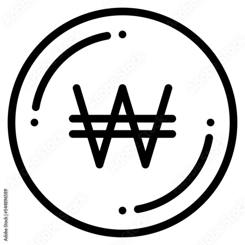 korean dollar currency icon
