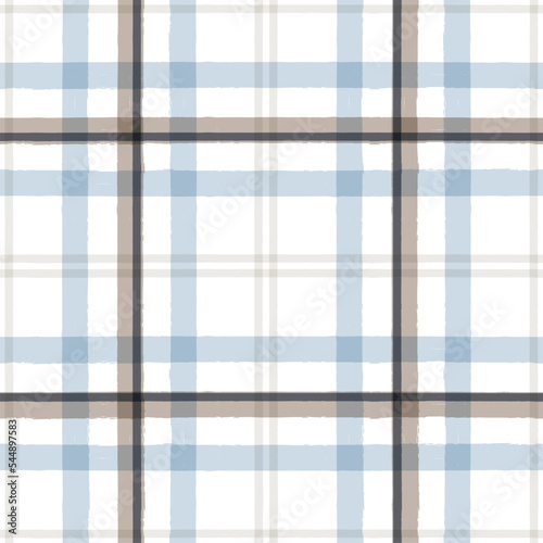 Gingham seamless pattern. watercolor plaid stripes, Vector checkered paint brush lines. Tartan texture for spring picnic table cloth, shirts, plaid, clothes, blankets, paper.