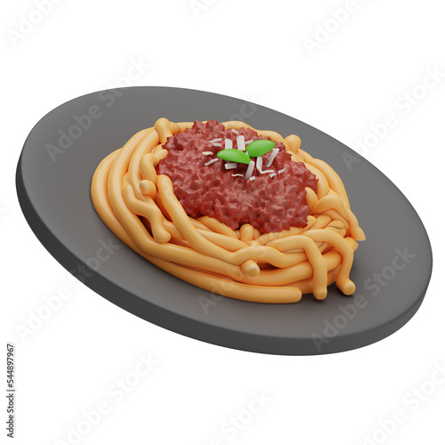 3d Rendering Food spaghetti Illustration