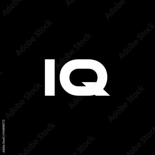 IQ letter logo design with black background in illustrator, vector logo modern alphabet font overlap style. calligraphy designs for logo, Poster, Invitation, etc.