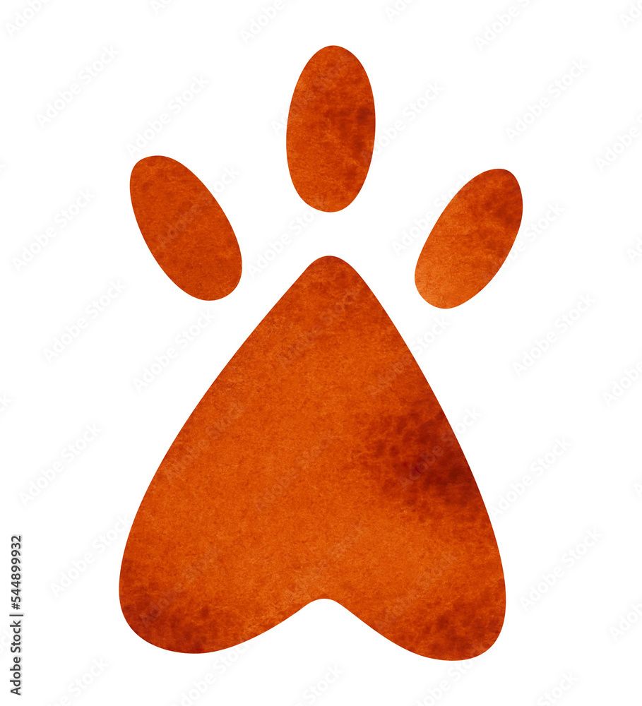 A cat's red paw print. Watercolor illustration of a cat's paw, isolated on transparent background. Clipart for the design of postcards, printed products, animal products. A cat's red paw print. Watercolor illustration of a cat's paw, isolated on transparent background. Clipart for the design of postcards, printed products, animal products.