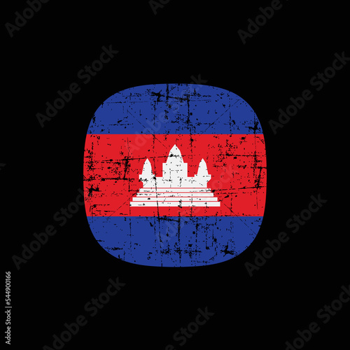 Grunge Cambodia flag. Vector illustration of Cambodia flag.
