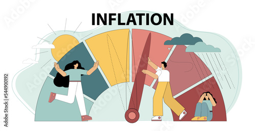 Inflation concept. Finding a solution to the problem offers. financial crisis management process. Inflation estimator or gauge. Overcoming inflation.