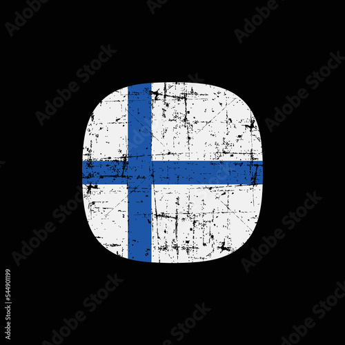 Grunge Finland flag. Vector illustration of Greece flag.