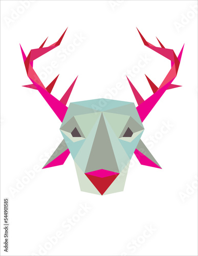 Red and Green Reindeer Vector