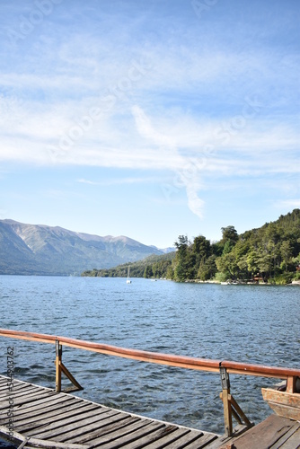 pier on the lake, wooden pier on lake