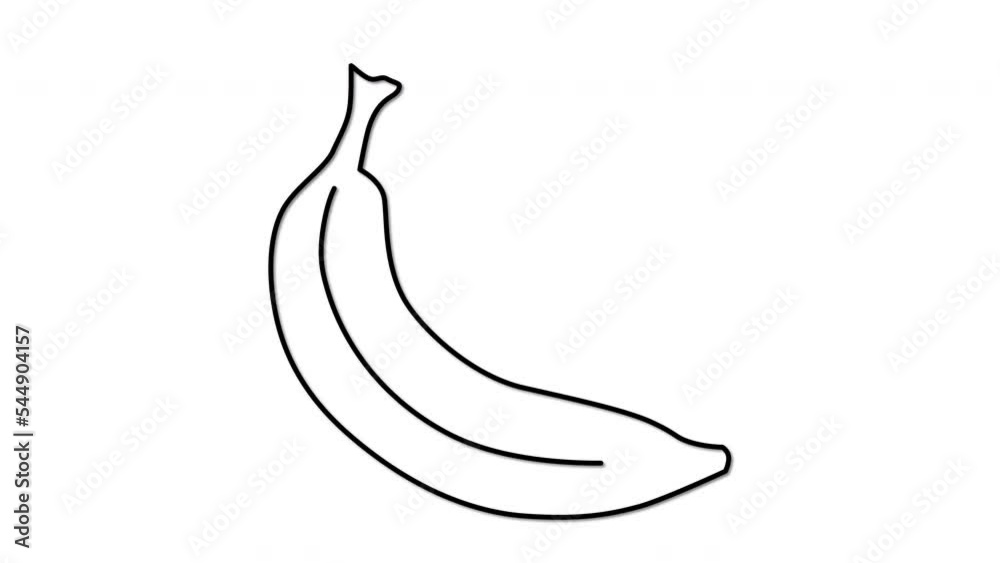 Banana outline self drawing animation. Banana outline self drawing animation.