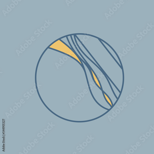 Circle logo emblem.Organic, luxury style icon isolated on light background.Nature design, beauty, spa lines.Modern, decorative concept.Abstract circular design illustration.