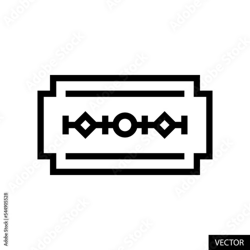Razor blade vector icon in line style design for website, app, UI, isolated on white background. Editable stroke. Vector illustration.