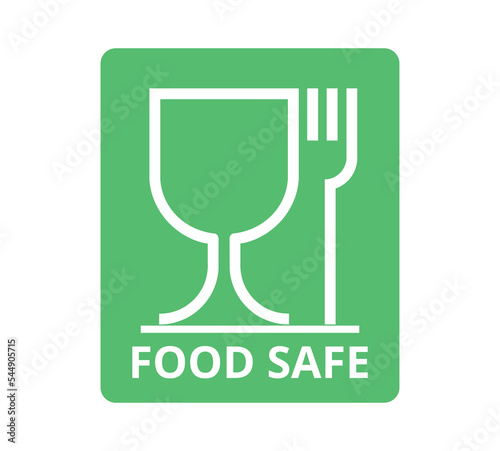 Green and white Food Safe symbol. 
