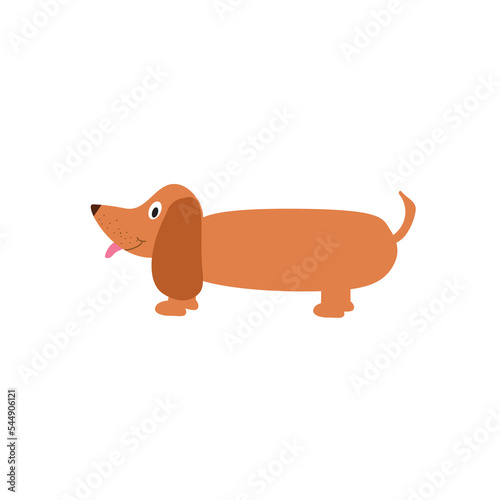 Cartoon dog brown happy cute animal vector isolated symbol illustration on white background.