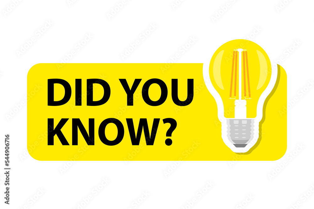 Did You Know label design with light bulb Did You Know label design with light bulb