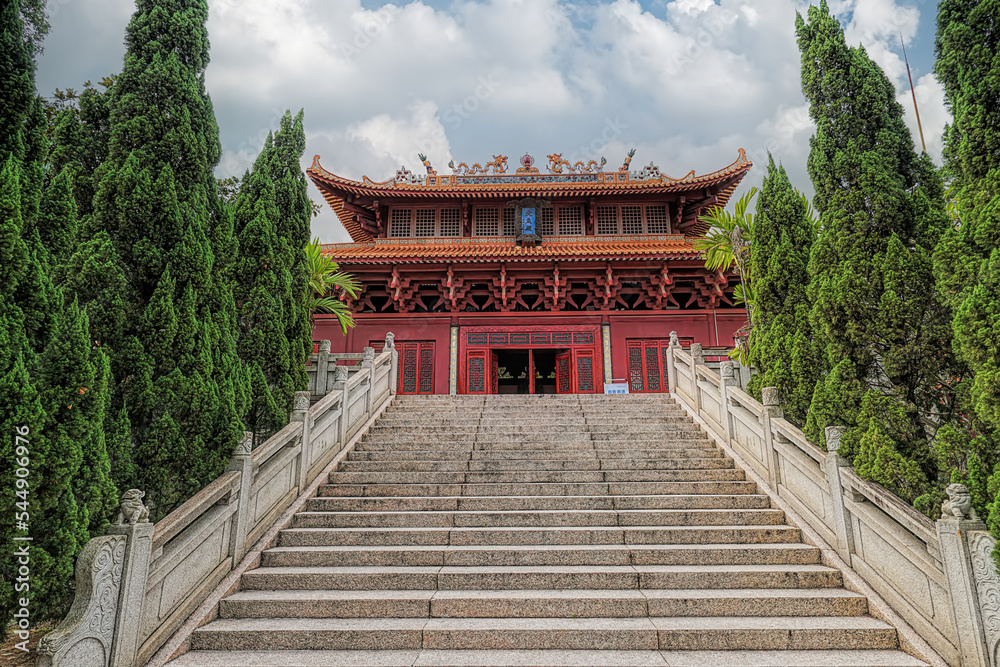 China, Guangdong, Foshan. San Shui Forest Park, Kong Sheng (Confucius) Garden, the largest Confucianism and traditional Chinese culture and education base in South China. China, Guangdong, Foshan. San Shui Forest Park, Kong Sheng (Confucius) Garden, the largest Confucianism and traditional Chinese culture and education base in South China.
