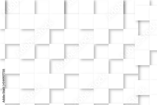 Abstract white and gray geometric square pattern design of technology background with shadow. Square style design. Vector illustration.