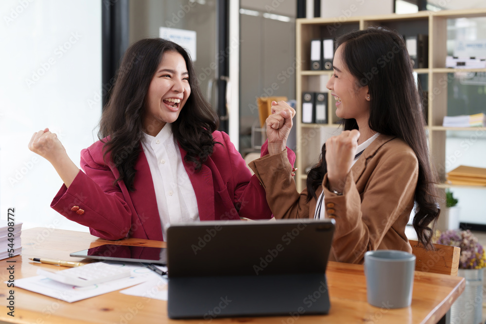 Group of business consultant working management big data and analyze financial document of company. account, finance, business concept Group of business consultant working management big data and analyze financial document of company. account, finance, business concept