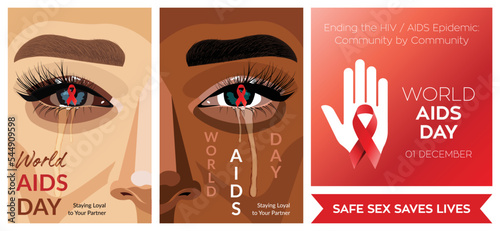 Illustration Of World Aids Day With Aids Awareness Ribbon.