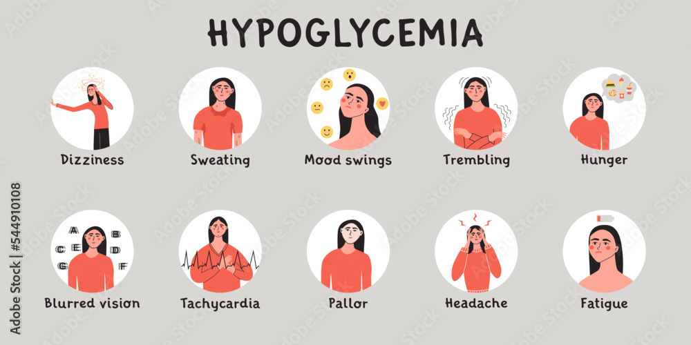 hypoglycemia-low-sugar-glucose-level-in-blood-symptoms-infografic-with-woman-character-flat