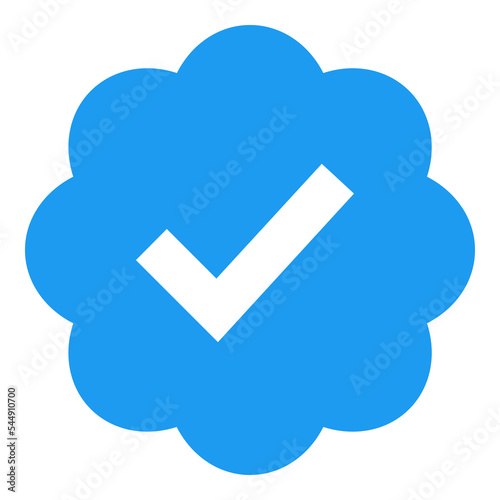 Blue check, official account mark for popular social networks.