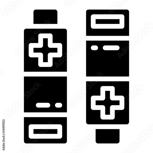 batteries glyph icon style