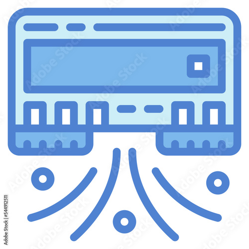 robot vacuum two tone icon style