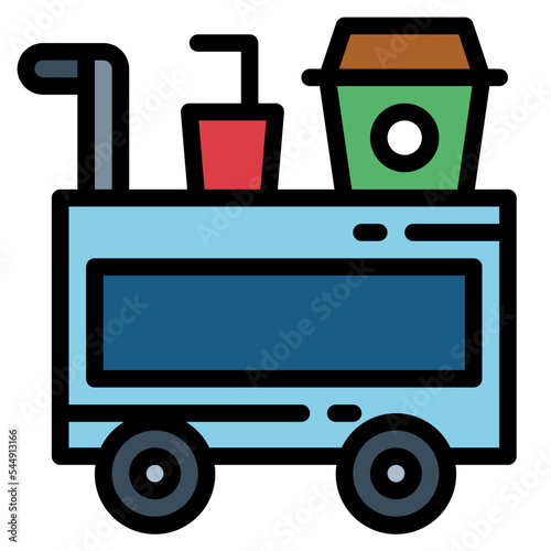 food trolley filled outline icon style