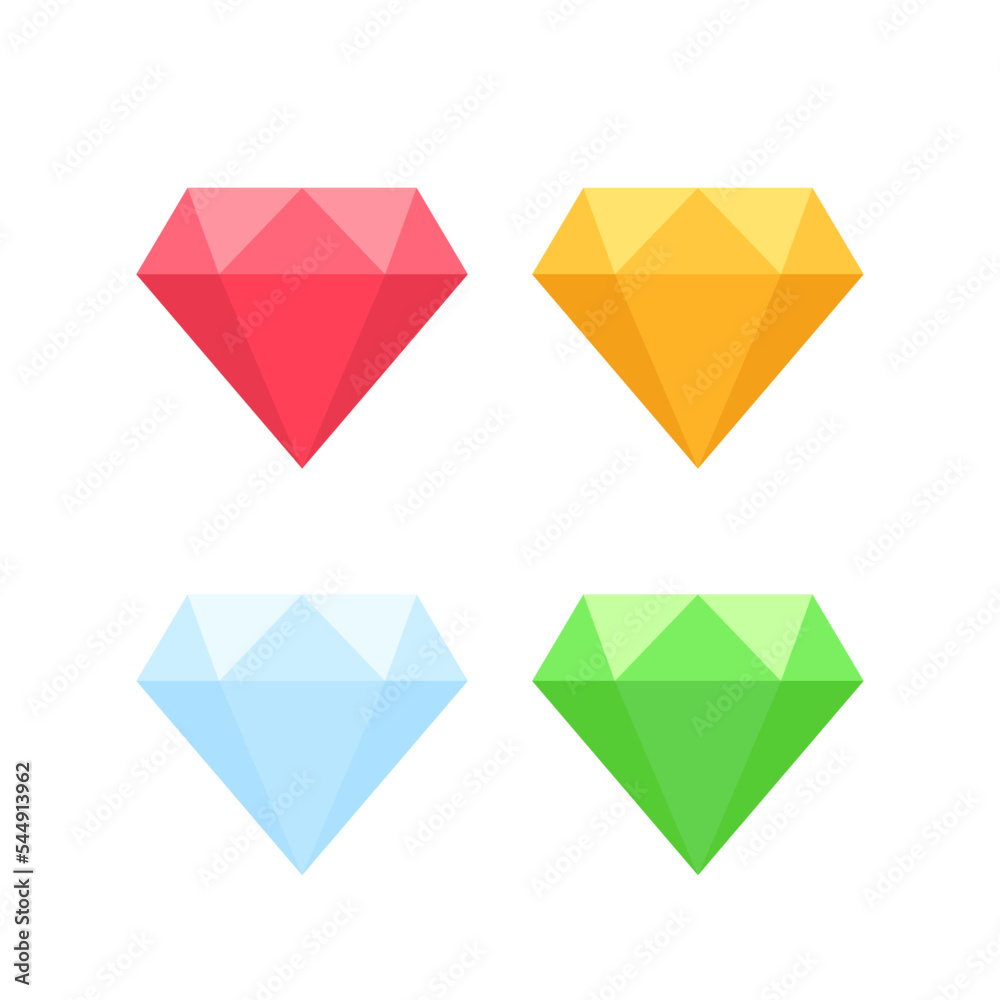 Diamond icon collection. Different diamond shapes. Dimond icon set in ...