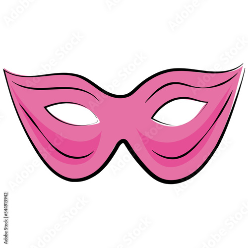 Carnival Mask Hand Drawn Colored Vector Icon