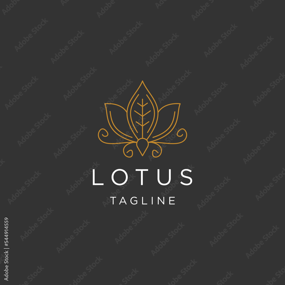 Lotus flower line logo icon design template flat vector Lotus flower line logo icon design template flat vector