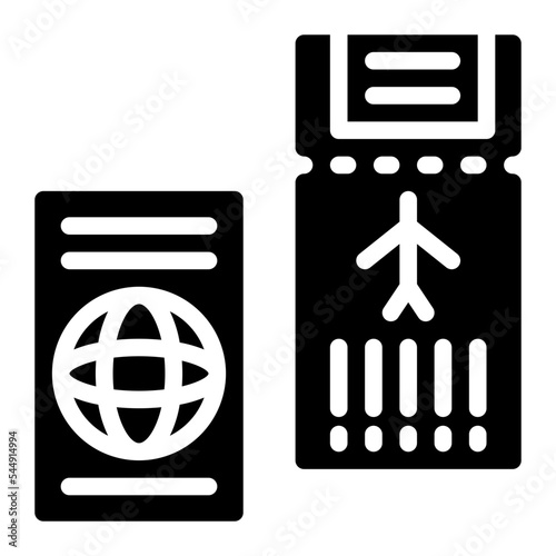 boarding pass glyph icon style