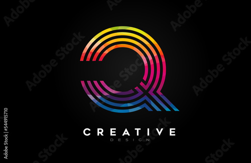 Vibrant Lines Letter Q Logo with Lines and Monogram Creative Style Design Vector