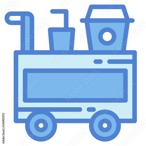food trolley two tone icon style