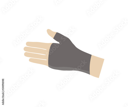 Hand injury. Hand bandaging. Health problems, medicine, treatment concept logo design. First aid concept. Healthcare and rehab concept vector design and illustration.