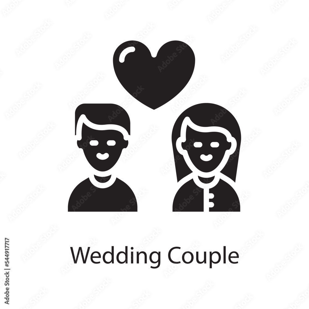 Wedding Couple Icon Vector