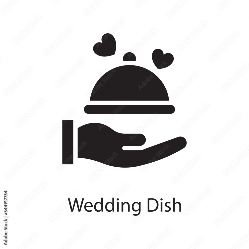 Wedding Dish Vector Solid Icon Design illustration. Love Symbol on White background EPS 10 File Wedding Dish Vector Solid Icon Design illustration. Love Symbol on White background EPS 10 File