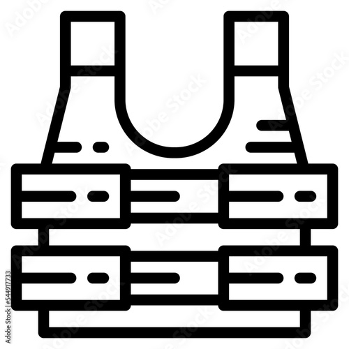 bulletproof vest line icon style
