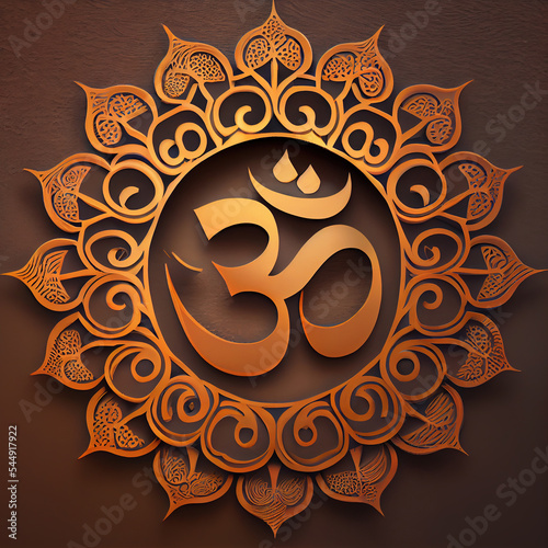 om symbol, paper cut art, 3d, digital art, high detailed, spiritual, 