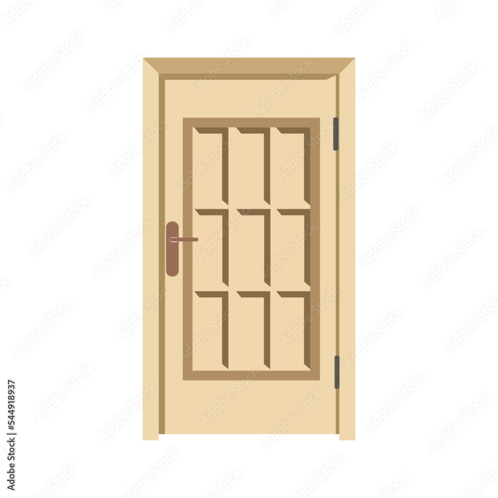 ilustration of brown door ,simple door vector