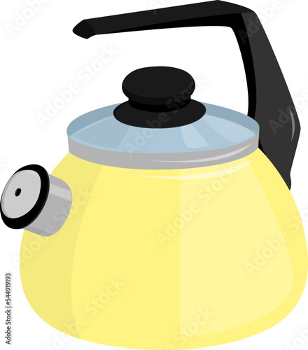 Whistling kettle vector illustration for decor
