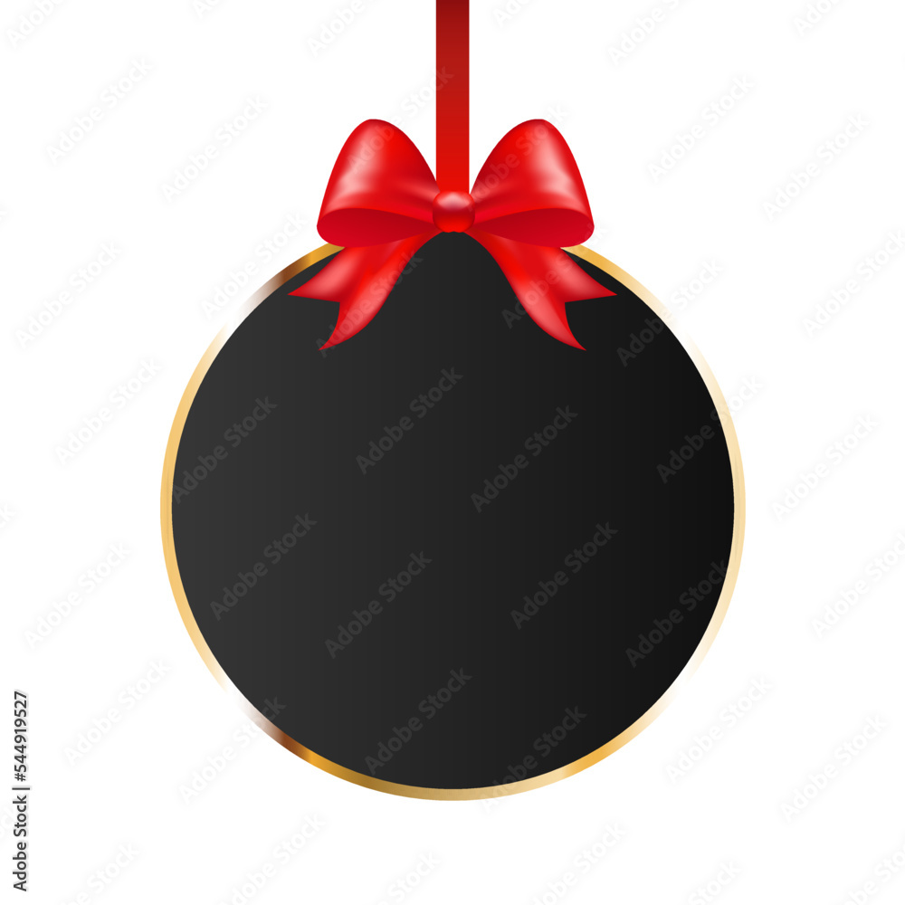 Banner with gold frame and red bow Banner with gold frame and red bow