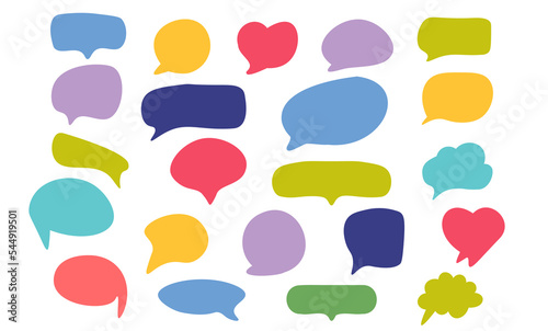 Set of speak bubble text