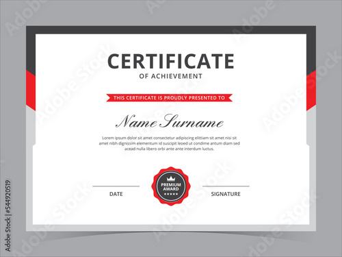 Modern Certificate Template Vector Design