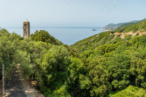 Beautiful panorama near the village of Pino, in Cape Corse, France.
