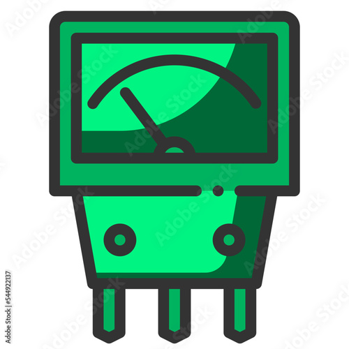 Vector soil test filled line icon on the empty white background