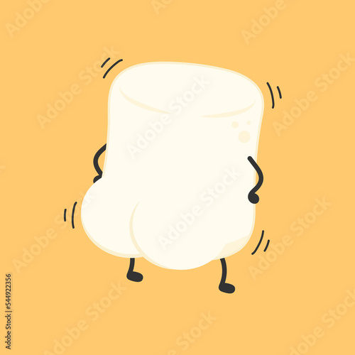Marshmallow character. wallpaper. free space for text. logo design. bonfire vector.