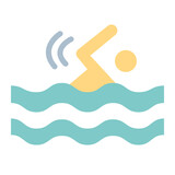 swimming flat icon style