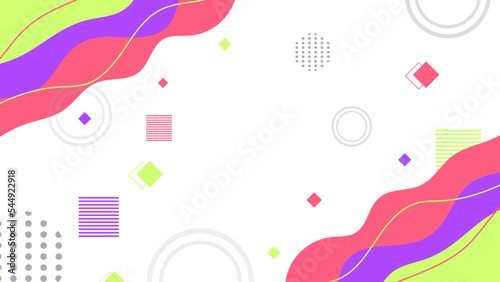 Modern abstract presentation design with colorful memphis style on bright background, minimal covers design. Minimalist geometric background, vector illustration