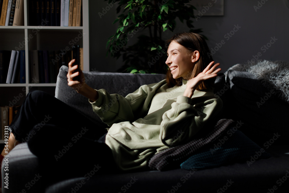 Woman having video chat on mobile Woman having video chat on mobile