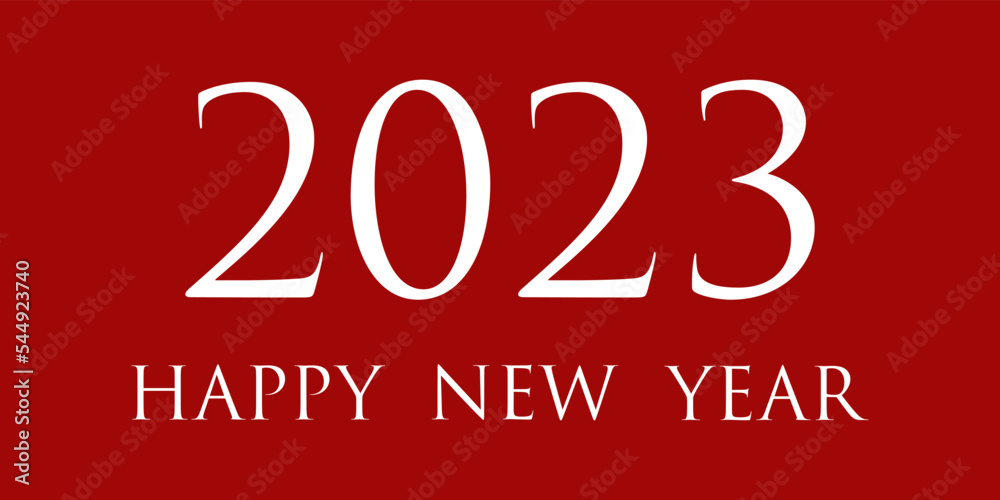 Happy New Year 2023. New year numbers red background. Vector illustration eps10