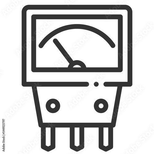 Vector soil test outline icon on the empty white background