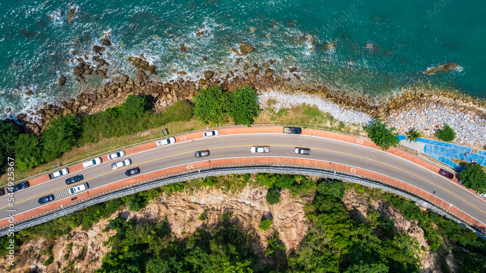 View of island from drone angle,Chanthaburi province of thailand,High angle of sea